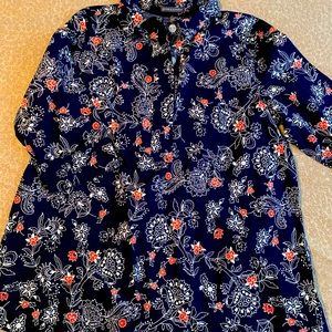 3/$25 Floral cotton blouse